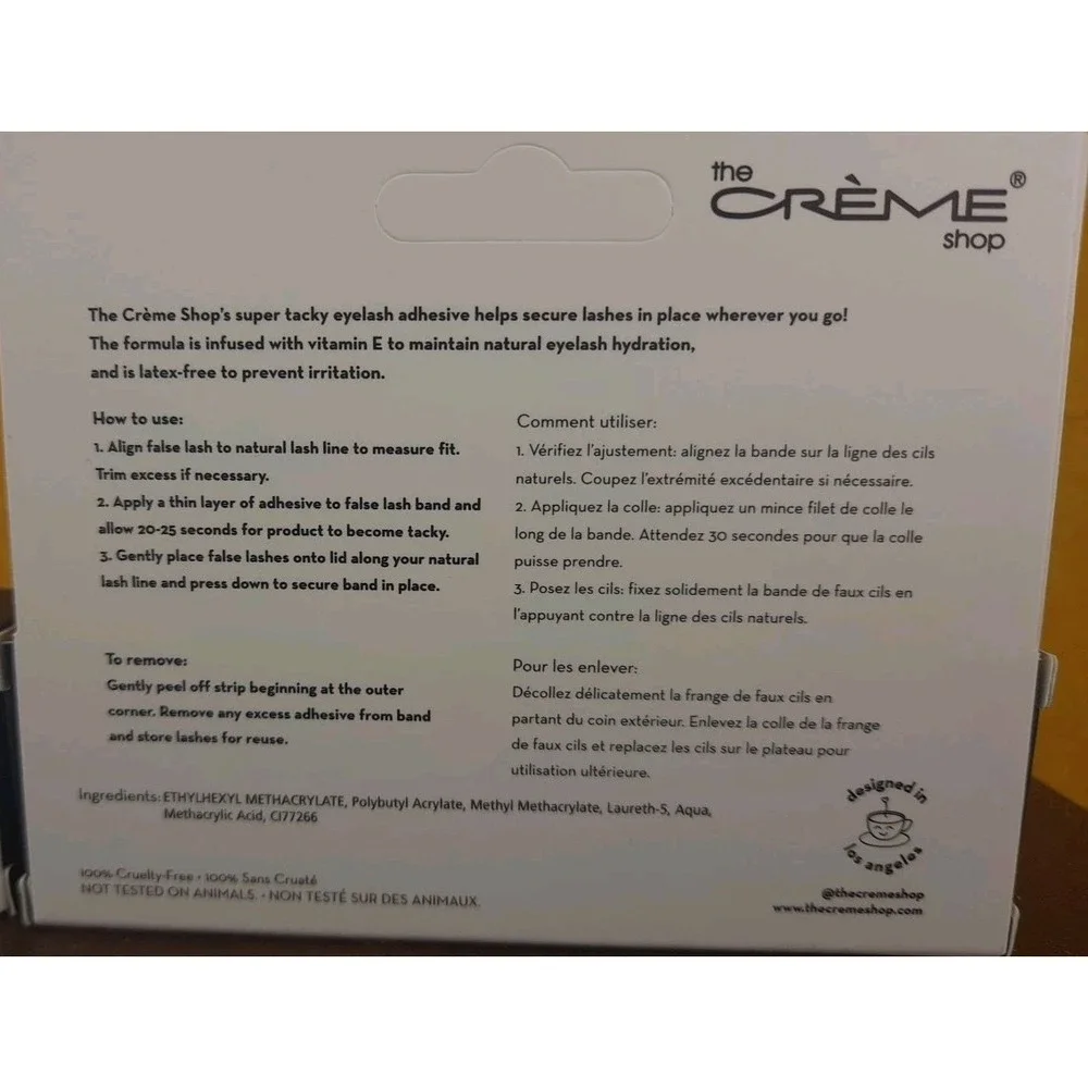 Set Of 2 The Crème‎ Shop Black Eyelash Adhesive Infused Vitamin E Latex Free